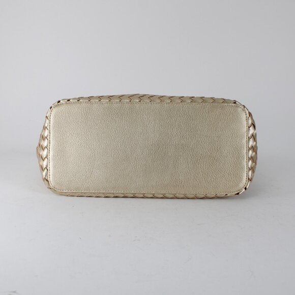 Ilse Jacobsen Purse 17 x 12 x 6 Gold Two Handle Polyurethane Purse - Picture 4 of 10